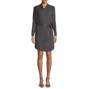 NWT Joie MYUNE Printed Belted Button-Front Mini Shirt Dress in Caviar Size S